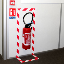 Ruban adhésif d'avertissement en PVC rouge et blanc