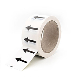 Rouleau adhésif flèches noires sur fond blanc