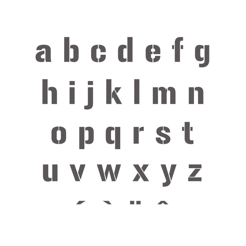 Kit pochoir lettres minuscules
