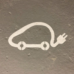 Pochoir pictogramme voiture électrique en pvc