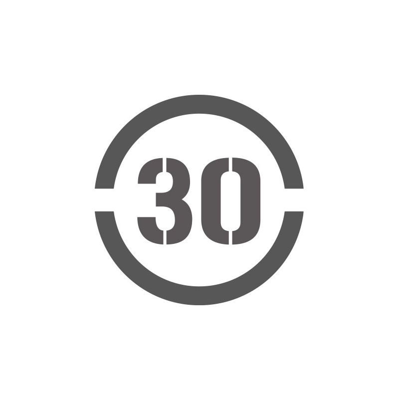 Pochoir vitessse limitée à 30 en pvc