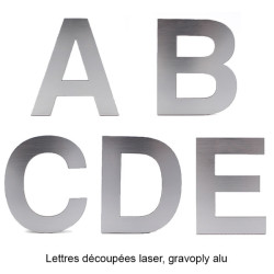 Lettre découpée laser : D