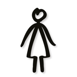 Pictogramme découpé au laser : FEMME TYPO MARQUEUR
