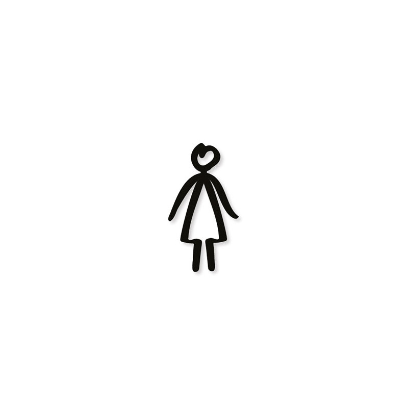 Pictogramme découpé au laser : FEMME TYPO MARQUEUR