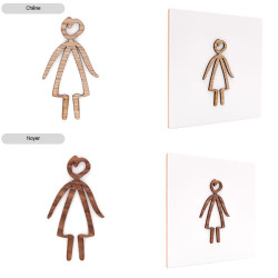 Pictogramme découpé au laser : FEMME TYPO MARQUEUR