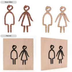 Pictogramme découpé au laser : HOMME ET FEMME TYPO MARQUEUR