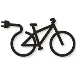 Pictogramme découpé au laser : VÉLO ÉLECTRIQUE
