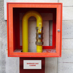 Panneau Plaque réglementaire ou normalisée Plaque réglementaire normée  Barrage Gaz Cuisine  en pvc