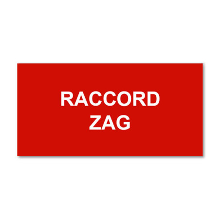 Panneau Plaque réglementaire ou normalisée Plaque réglementaire normée  Raccord Zag  en pvc