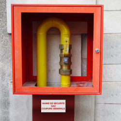 Panneau Plaque réglementaire ou normalisée Plaque réglementaire normée  Vanne de sécurité Gaz coupure générale  en pvc