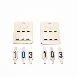 kit de 2 plaques de consigne T200 (repérage de robinet) avec 6 chiffres