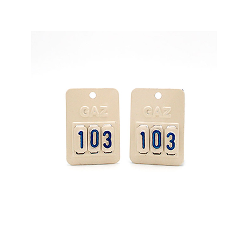 kit de 2 plaques de consigne T200 (repérage de robinet) avec 6 chiffres montés