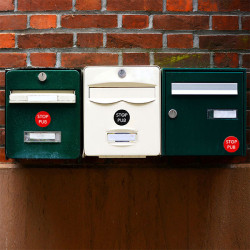 Etiquette autocollante STOP PUB vert