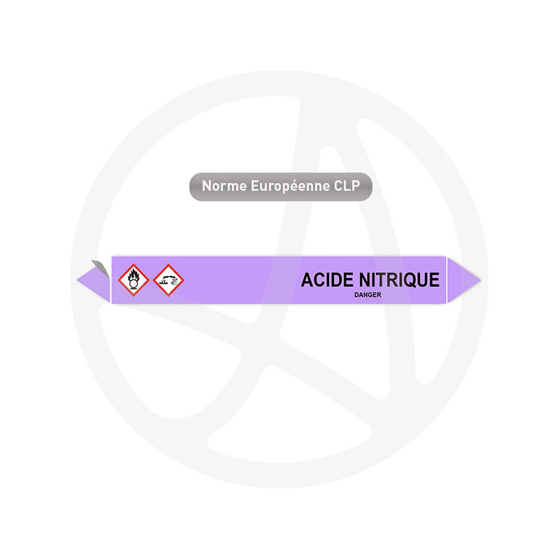 Marqueur de tuyauterie CLP Acide nitrique