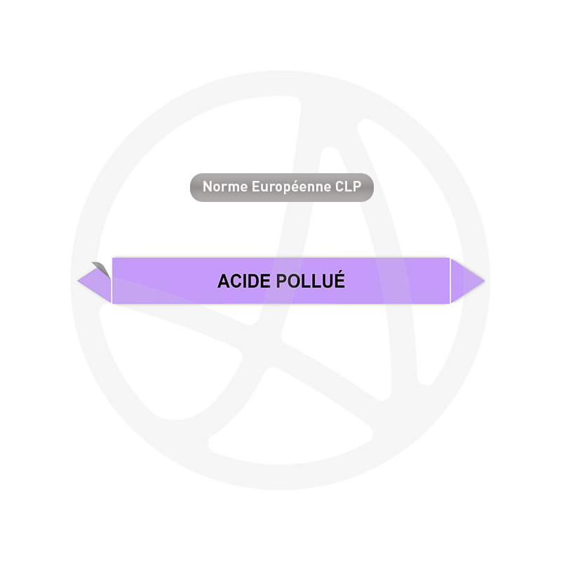 Marqueur de tuyauterie CLP Acide pollue