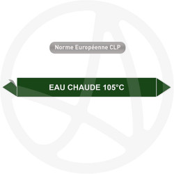 Marqueur de tuyauterie CLP Eau chaude 105°C