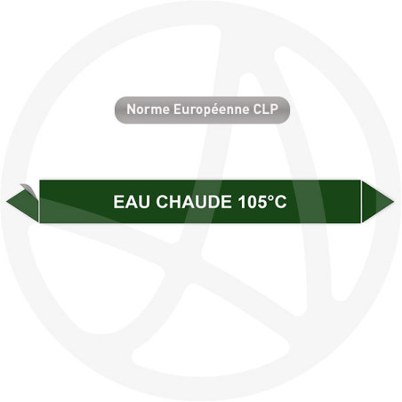 Marqueur de tuyauterie CLP Eau chaude 105°C