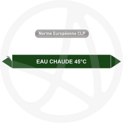 Marqueur de tuyauterie CLP Eau chaude 45°C