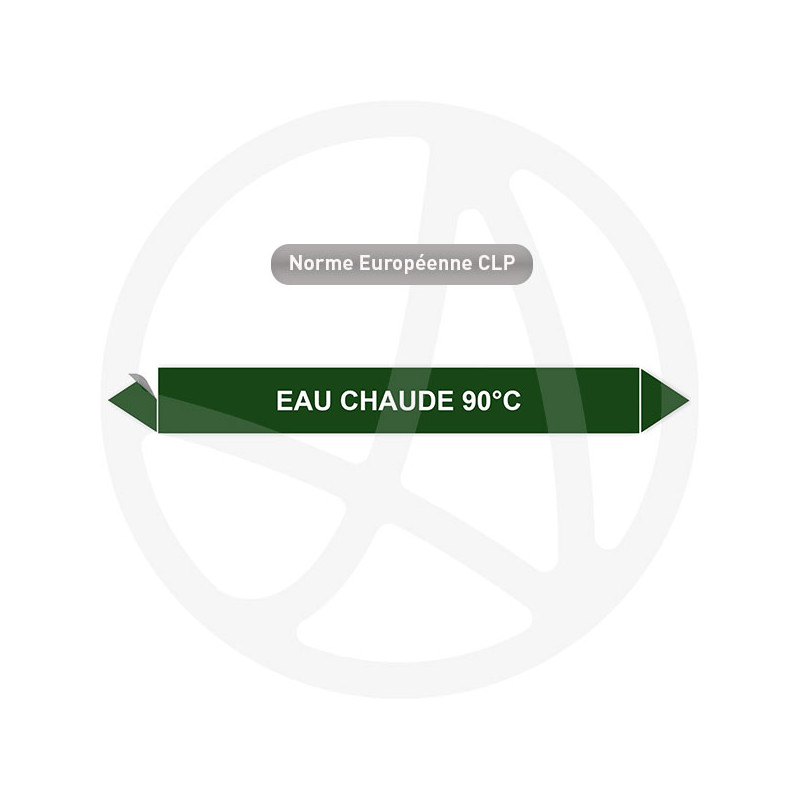 Marqueur de tuyauterie CLP Eau chaude 90°C