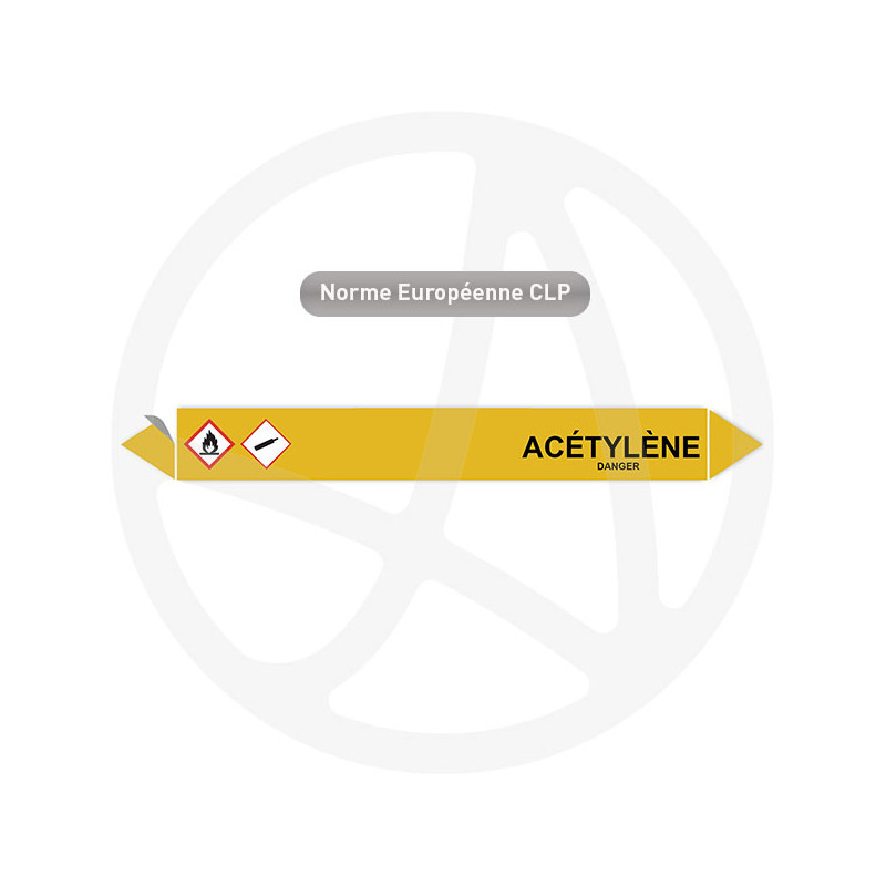 Marqueur de tuyauterie CLP Acetylène