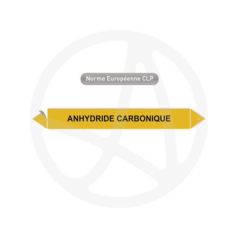 Marqueur de tuyauterie CLP Anhydride carbonique