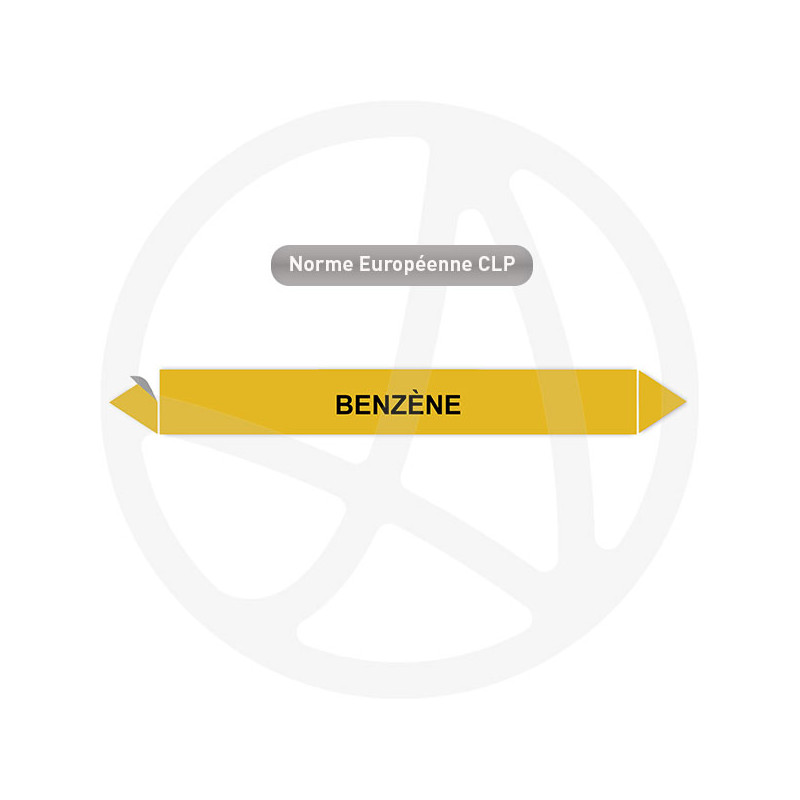 Marqueur de tuyauterie CLP Benzène