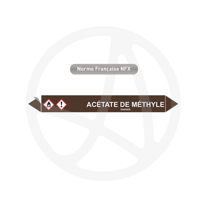 Marqueur de tuyauterie CLP Acétate de méthyle