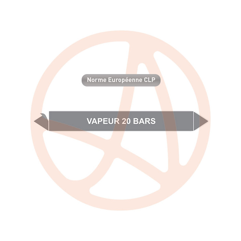 Marqueur de tuyauterie CLP Vapeur 20 bars