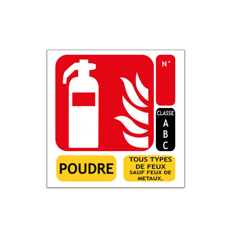 Signalétique Panneau Extincteur Classe ABC carré