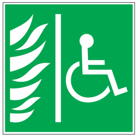 Pictogramme de secours  Espace d'attente sécurisé droit