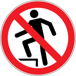 Pictogramme d'interdiction  Interdiction de marcher sur la surface