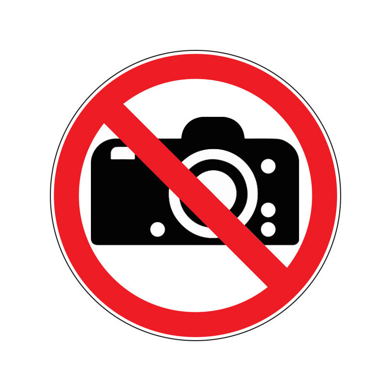 Pictogramme d'interdiction  Interdiction de photographier