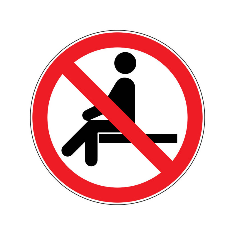 Pictogramme d'interdiction  Interdiction de s'asseoir