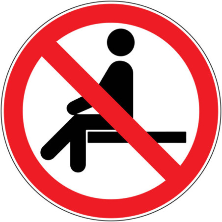Pictogramme d'interdiction  Interdiction de s'asseoir