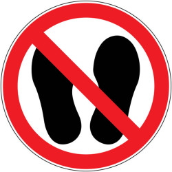 Pictogramme d'interdiction  Ne pas marcher ou stationner à cet endroit