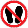 Pictogramme d'interdiction  Ne pas marcher ou stationner à cet endroit