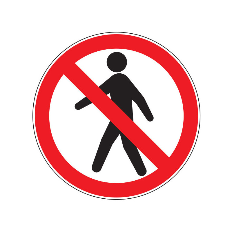Pictogramme d'interdiction  Piétons interdit
