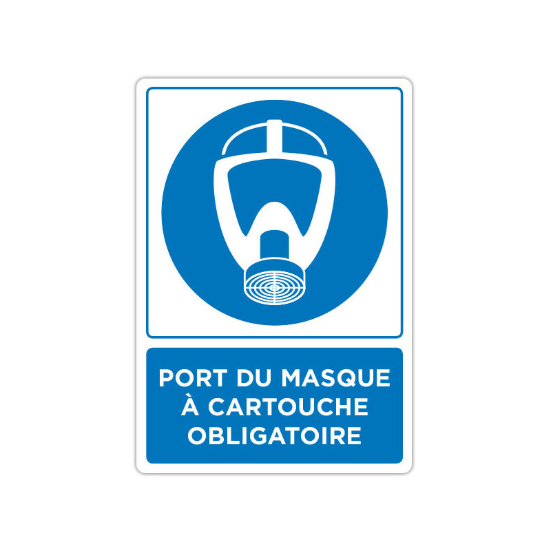 Panneau consigne  Port du masque à cartouche obligatoire