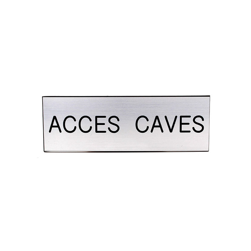 Plaque de porte  ACCES CAVES  Etiquette gravoply
