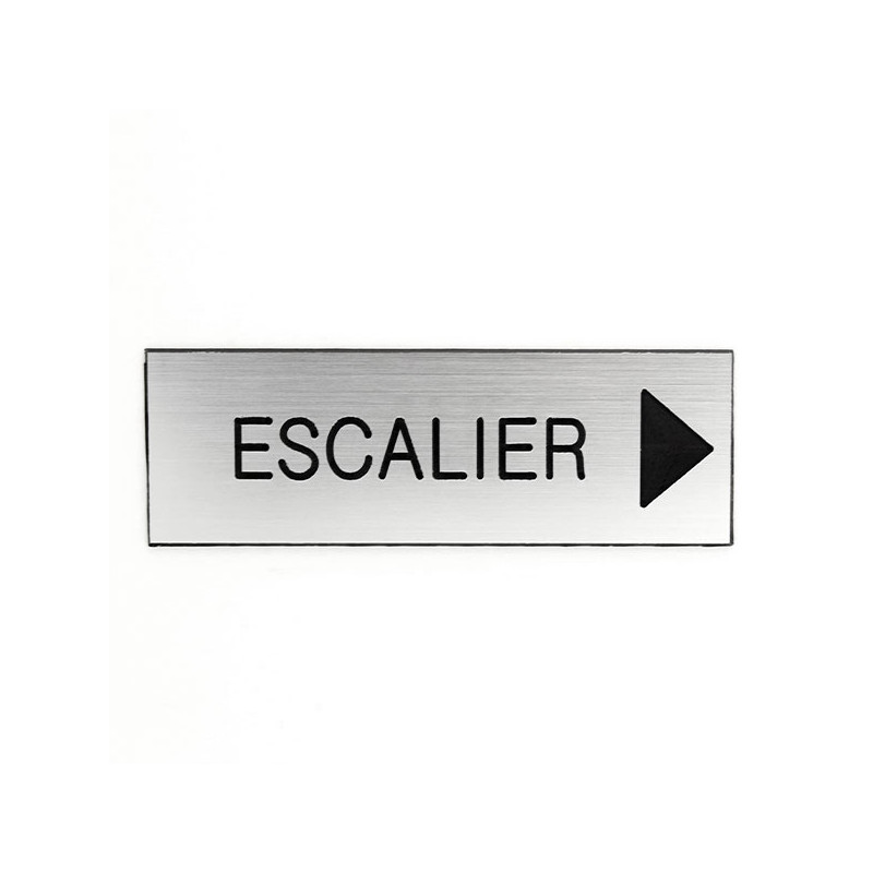 Plaque de porte ESCALIER (flèche droite ou gauche) Etiquette gravoply