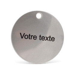 Jeton gravure laser sur inox 1 ligne