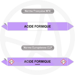 Repérage de tuyauterie Acide formique reperage marqueur tuyauterie vinyle