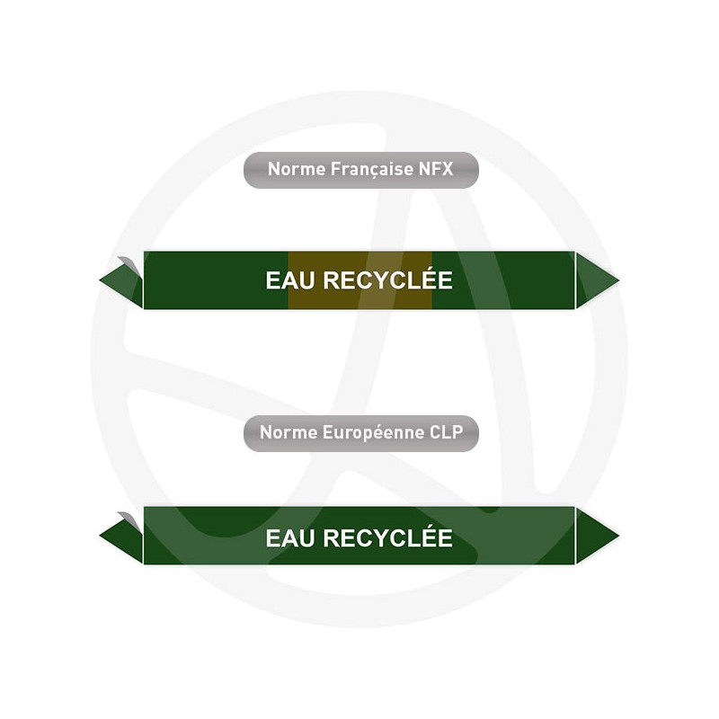 Repérage de tuyauterie Eau recyclée reperage marqueur tuyauterie vinyle