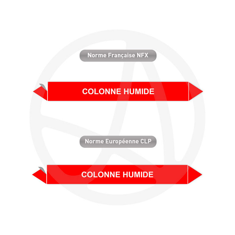 Repérage de tuyauterie Colonne humide incendie reperage marqueur tuyauterie vinyle