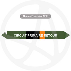 Repérage de tuyauterie Circuit primaire retour reperage marqueur tuyauterie vinyle