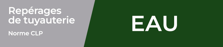 Marqueurs de tuyauterie norme CLP catégorie Eau
