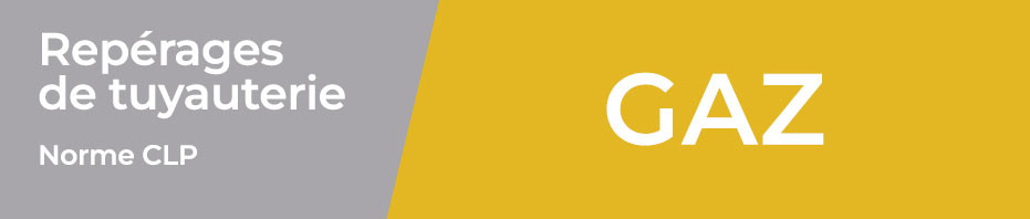 Marqueurs de tuyauterie norme CLP catégorie Gaz