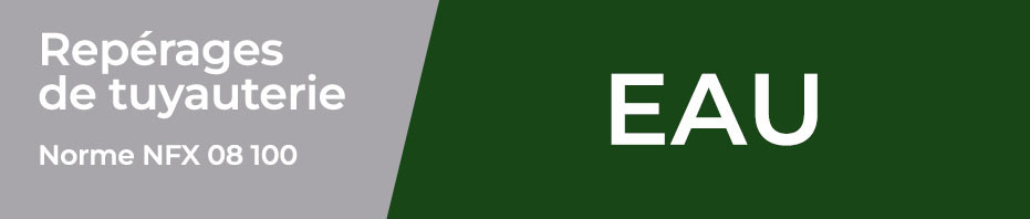 Repérages de tuyauterie eau aux normes NFX et CLP.